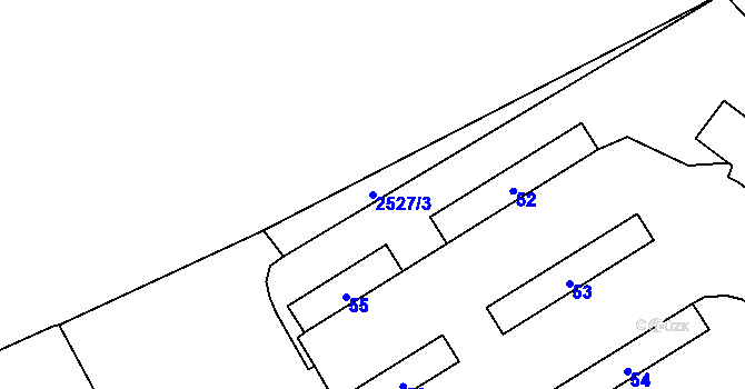 Parcela st. 2527/3 v KÚ Rapotín, Katastrální mapa