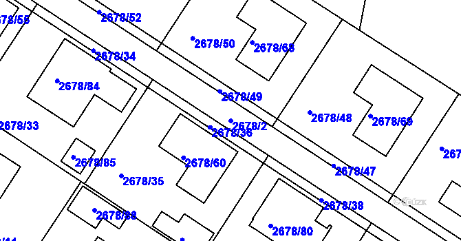 Parcela st. 2678/2 v KÚ Rapotín, Katastrální mapa