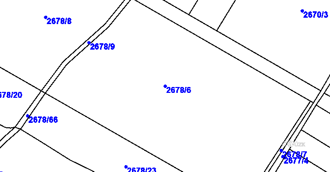 Parcela st. 2678/6 v KÚ Rapotín, Katastrální mapa