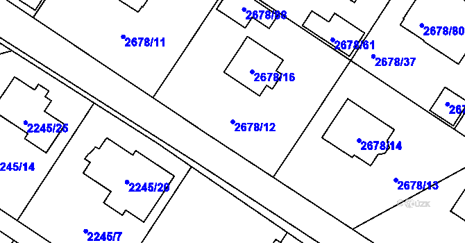Parcela st. 2678/12 v KÚ Rapotín, Katastrální mapa
