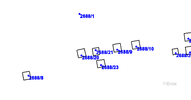 Parcela st. 2688/21 v KÚ Rapotín, Katastrální mapa