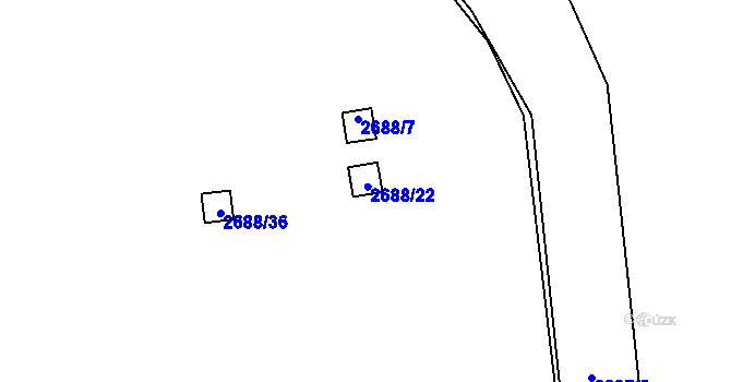 Parcela st. 2688/22 v KÚ Rapotín, Katastrální mapa