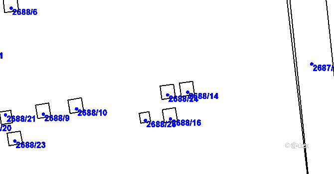Parcela st. 2688/24 v KÚ Rapotín, Katastrální mapa