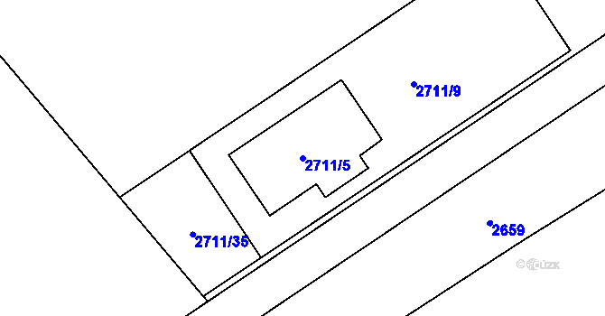 Parcela st. 2711/5 v KÚ Rapotín, Katastrální mapa