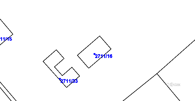 Parcela st. 2711/16 v KÚ Rapotín, Katastrální mapa
