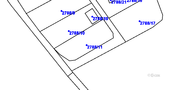 Parcela st. 2788/11 v KÚ Rapotín, Katastrální mapa