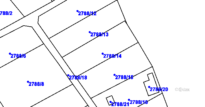 Parcela st. 2788/14 v KÚ Rapotín, Katastrální mapa