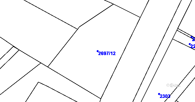 Parcela st. 2697/12 v KÚ Rapotín, Katastrální mapa