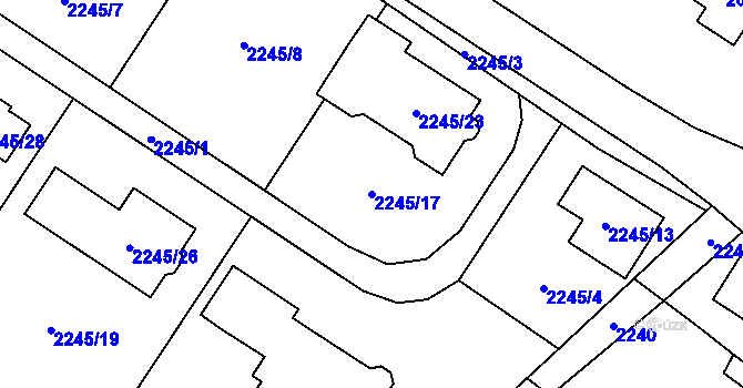 Parcela st. 2245/17 v KÚ Rapotín, Katastrální mapa