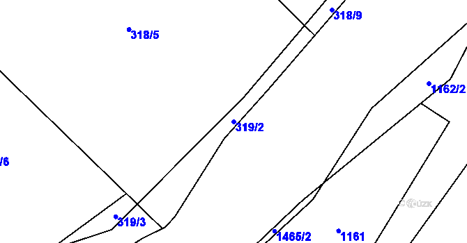 Parcela st. 319/2 v KÚ Rapotín, Katastrální mapa