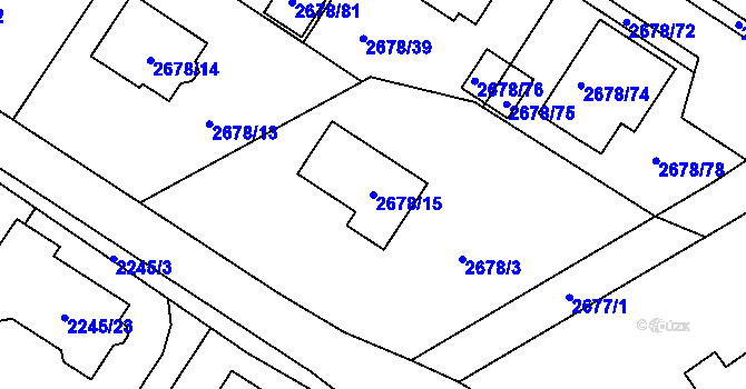 Parcela st. 2678/15 v KÚ Rapotín, Katastrální mapa