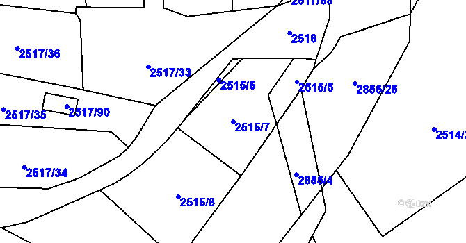 Parcela st. 2515/7 v KÚ Rapotín, Katastrální mapa
