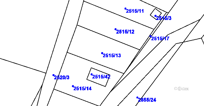 Parcela st. 2515/13 v KÚ Rapotín, Katastrální mapa
