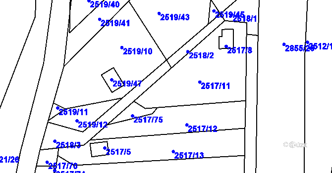 Parcela st. 2517/54 v KÚ Rapotín, Katastrální mapa