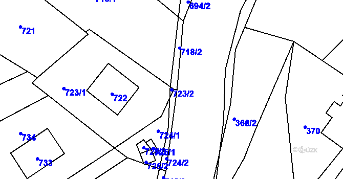 Parcela st. 723/2 v KÚ Rapotín, Katastrální mapa