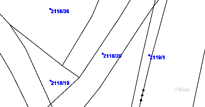Parcela st. 2118/20 v KÚ Rapotín, Katastrální mapa