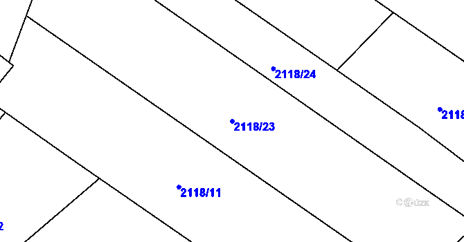 Parcela st. 2118/23 v KÚ Rapotín, Katastrální mapa
