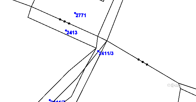 Parcela st. 2411/3 v KÚ Rapotín, Katastrální mapa