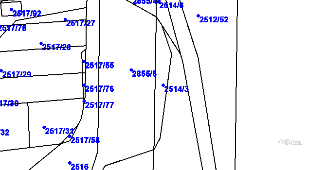 Parcela st. 2514/3 v KÚ Rapotín, Katastrální mapa
