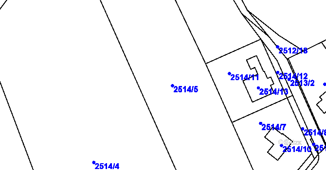 Parcela st. 2514/5 v KÚ Rapotín, Katastrální mapa