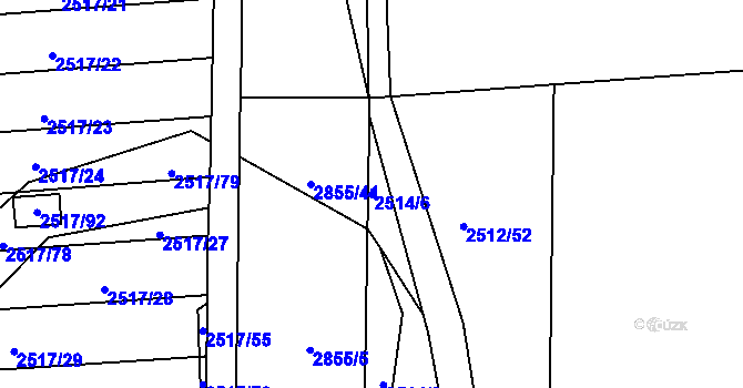 Parcela st. 2514/6 v KÚ Rapotín, Katastrální mapa