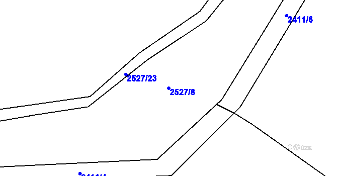 Parcela st. 2527/8 v KÚ Rapotín, Katastrální mapa