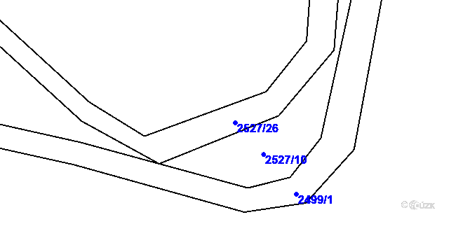 Parcela st. 2527/26 v KÚ Rapotín, Katastrální mapa