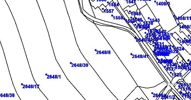 Parcela st. 2648/8 v KÚ Rapotín, Katastrální mapa