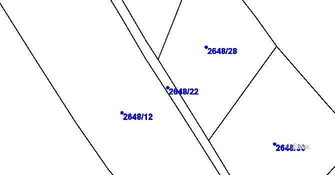 Parcela st. 2648/22 v KÚ Rapotín, Katastrální mapa
