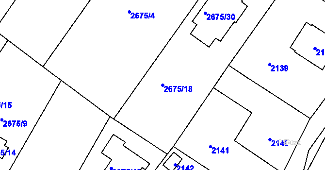 Parcela st. 2675/18 v KÚ Rapotín, Katastrální mapa