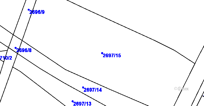 Parcela st. 2697/15 v KÚ Rapotín, Katastrální mapa
