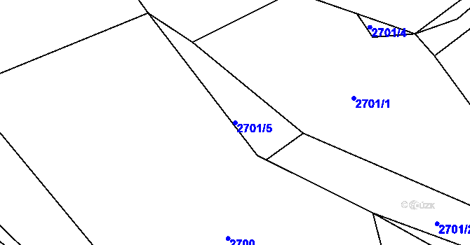 Parcela st. 2701/5 v KÚ Rapotín, Katastrální mapa