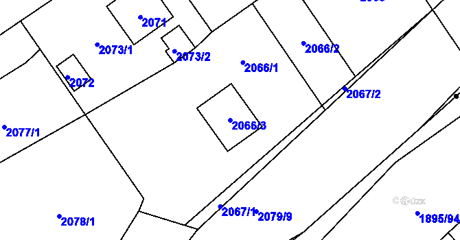 Parcela st. 2066/3 v KÚ Rapotín, Katastrální mapa