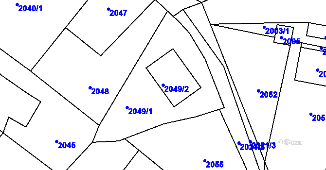 Parcela st. 2049/2 v KÚ Rapotín, Katastrální mapa