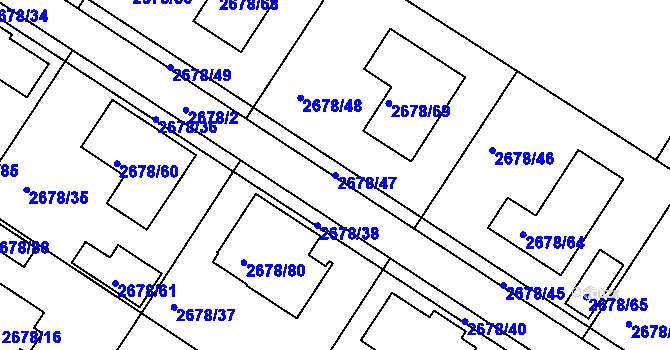 Parcela st. 2678/47 v KÚ Rapotín, Katastrální mapa
