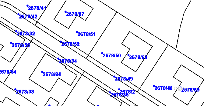 Parcela st. 2678/50 v KÚ Rapotín, Katastrální mapa