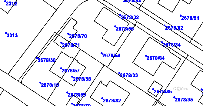 Parcela st. 2678/54 v KÚ Rapotín, Katastrální mapa