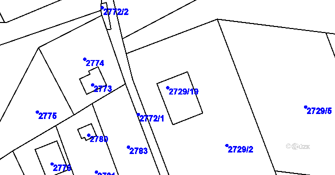 Parcela st. 2729/19 v KÚ Rapotín, Katastrální mapa