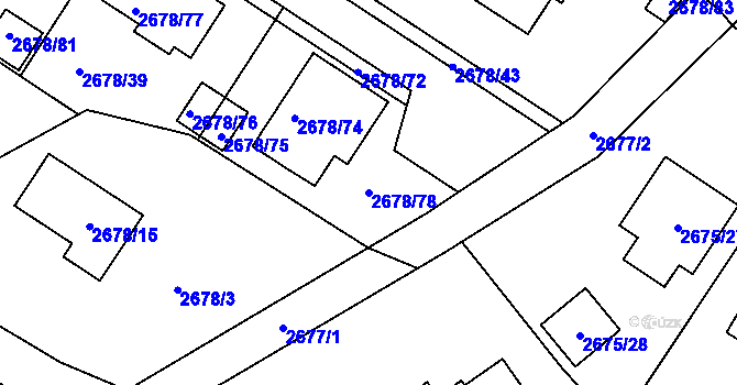 Parcela st. 2678/78 v KÚ Rapotín, Katastrální mapa
