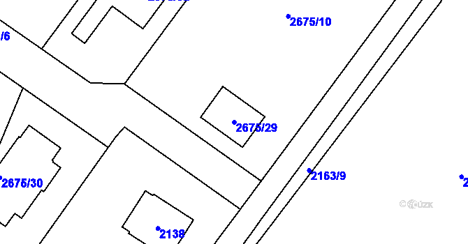 Parcela st. 2675/29 v KÚ Rapotín, Katastrální mapa