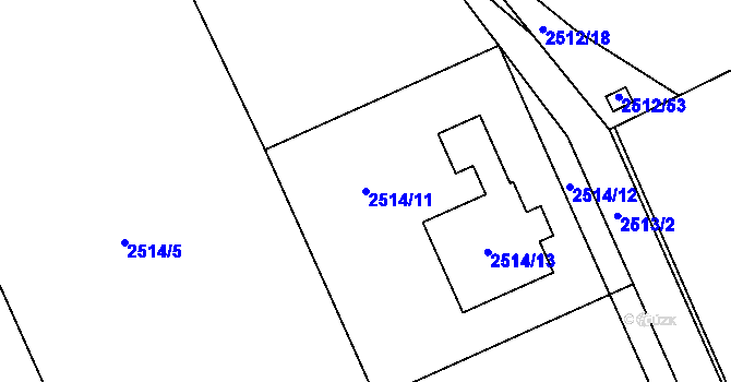 Parcela st. 2514/11 v KÚ Rapotín, Katastrální mapa