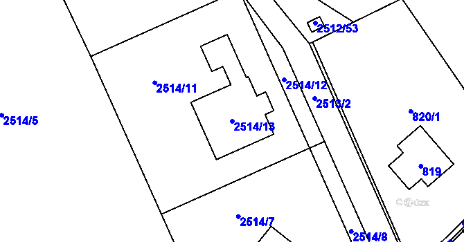 Parcela st. 2514/13 v KÚ Rapotín, Katastrální mapa
