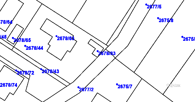 Parcela st. 2678/83 v KÚ Rapotín, Katastrální mapa