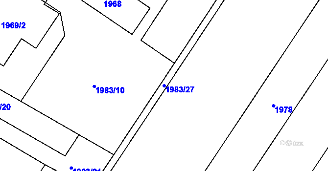 Parcela st. 1983/27 v KÚ Rapotín, Katastrální mapa