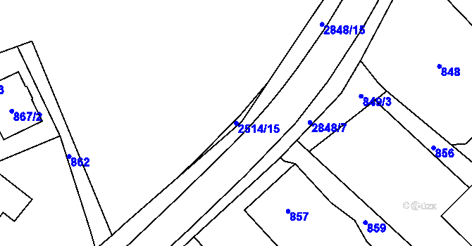 Parcela st. 2514/15 v KÚ Rapotín, Katastrální mapa