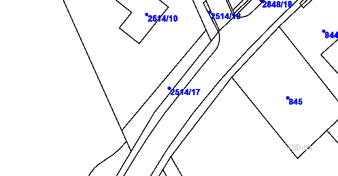 Parcela st. 2514/17 v KÚ Rapotín, Katastrální mapa