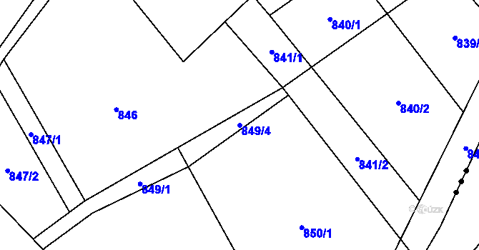 Parcela st. 849/4 v KÚ Rapotín, Katastrální mapa