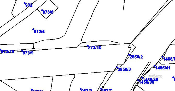 Parcela st. 873/10 v KÚ Rapotín, Katastrální mapa