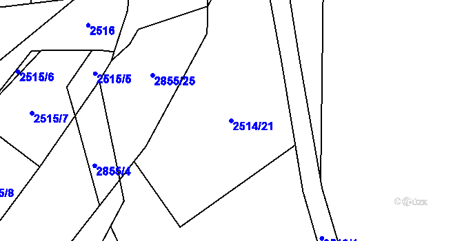 Parcela st. 2514/21 v KÚ Rapotín, Katastrální mapa