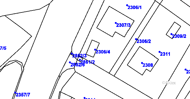 Parcela st. 2306/4 v KÚ Rapotín, Katastrální mapa